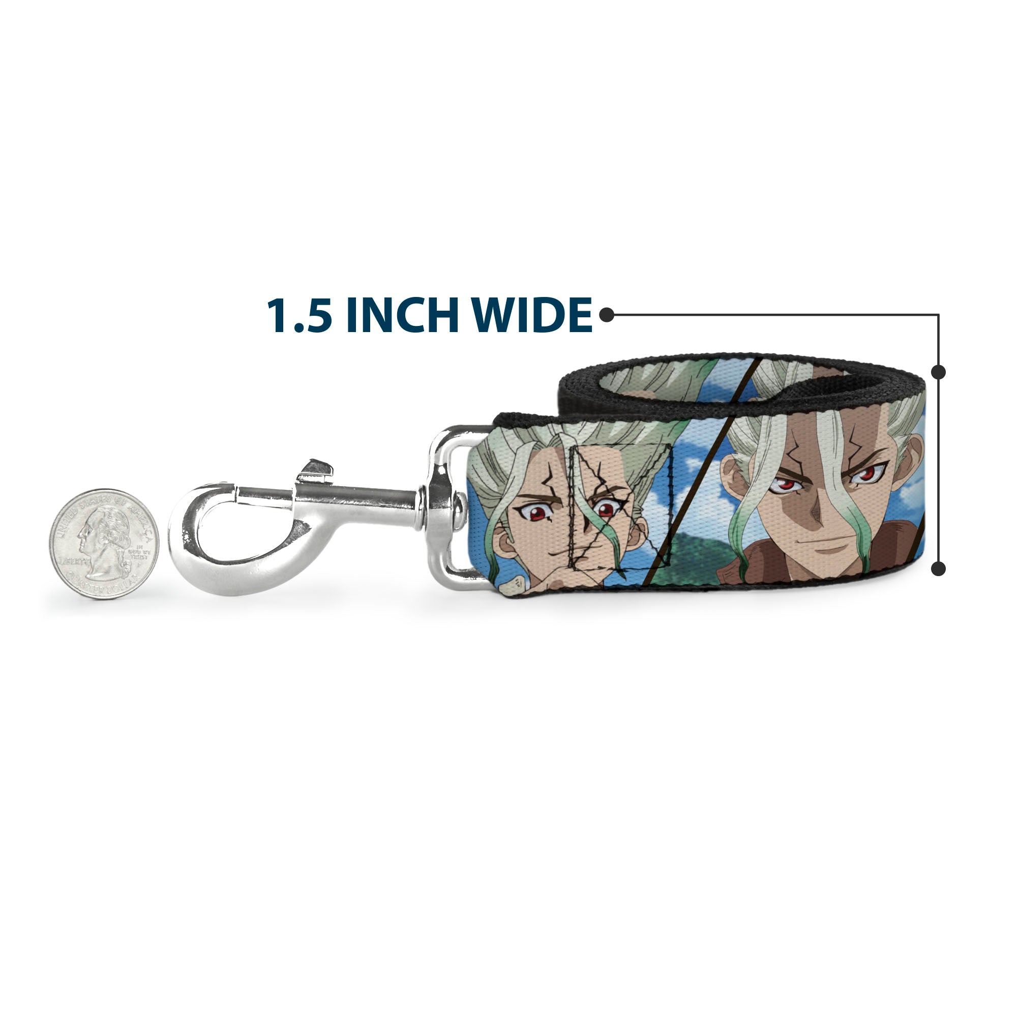 Dog Leash - Dr. Stone Senku Ishigami Expression Blocks Blues