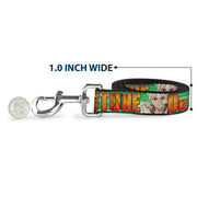 Dog Leash - DR. STONE Title Logo and Suika Face Close-Up Greens