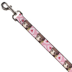 Dog Leash - Fruits Basket Chibi Tohru Honda Face and Kimono Rice Ball Icon Pink/White/Red