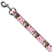 Dog Leash - Fruits Basket Chibi Tohru Honda Face and Kimono Rice Ball Icon Pink/White/Red