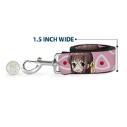 Dog Leash - Fruits Basket Chibi Tohru Honda Face and Kimono Rice Ball Icon Pink/White/Red