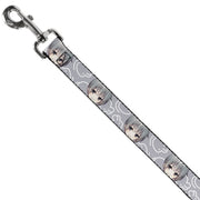 Dog Leash - Fruits Basket Chibi Yuki Soma Face and Kimono Rat Icon Gray/White