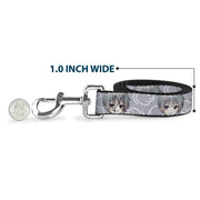 Dog Leash - Fruits Basket Chibi Yuki Soma Face and Kimono Rat Icon Gray/White