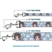 Dog Leash - Fruits Basket Chibi Tohru Honda and Rice Ball Scattered Light Blue