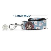 Dog Leash - Fruits Basket Chibi Tohru Honda and Rice Ball Scattered Light Blue