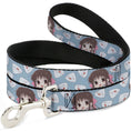 Load image into Gallery viewer, Dog Leash - Fruits Basket Chibi Tohru Honda and Rice Ball Scattered Light Blue
