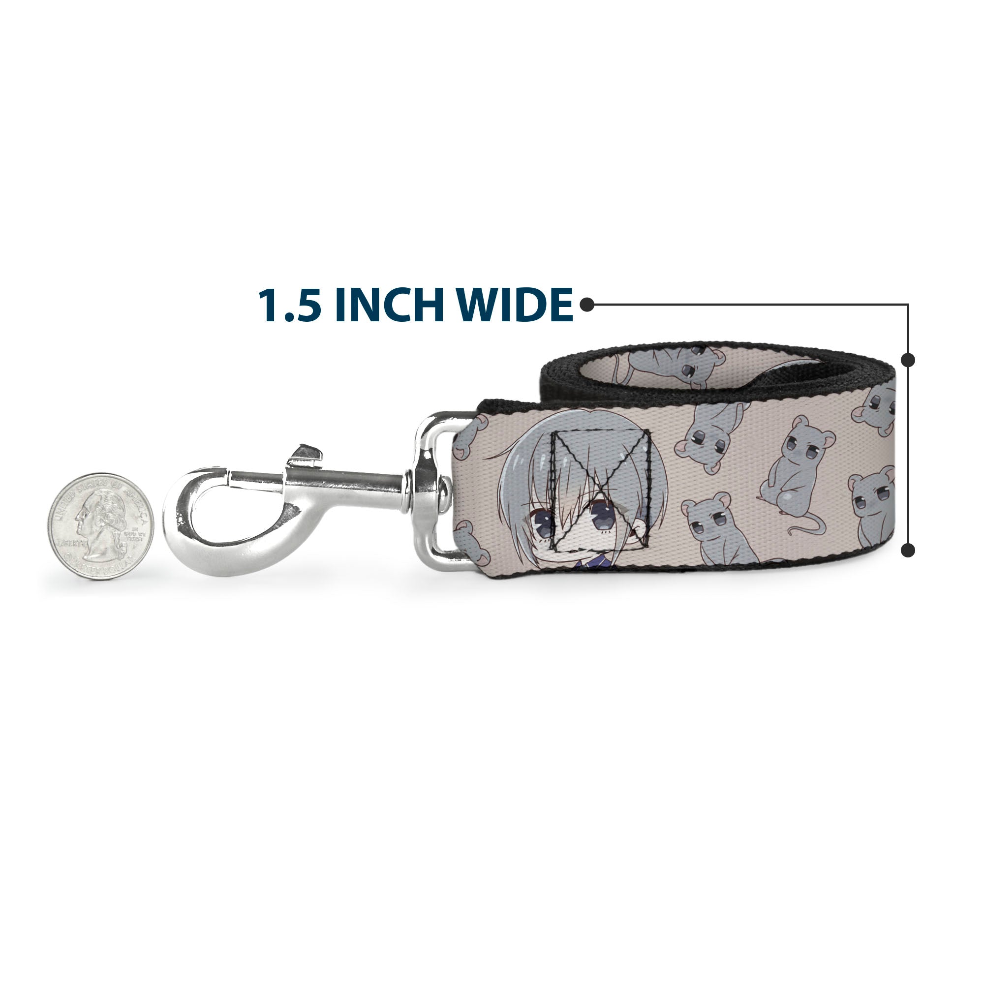 Dog Leash - Fruits Basket Chibi Yuki Soma and Rat Scattered Beige/Gray