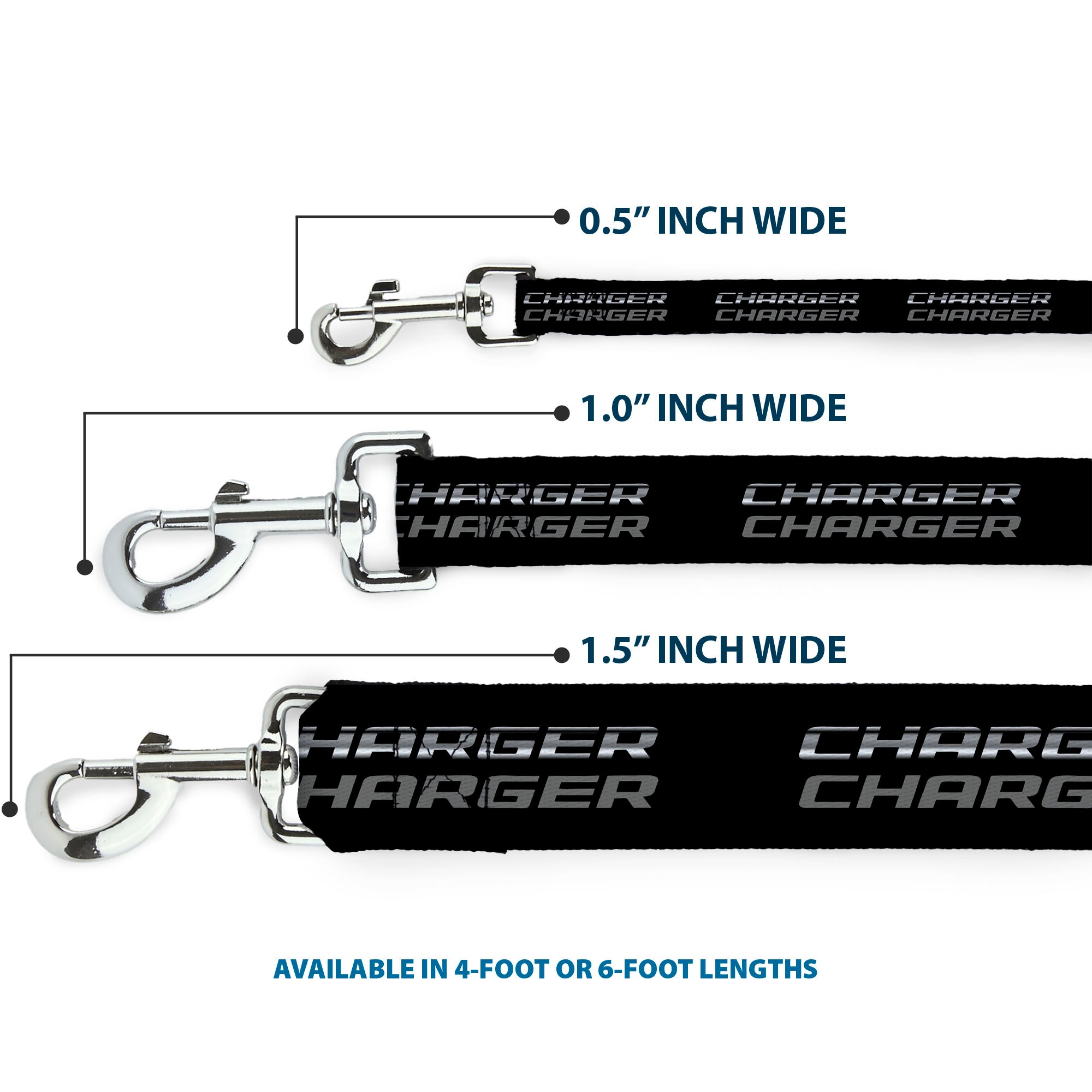 Dog Leash - CHARGER Double Repeat Black/Gray