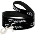 Load image into Gallery viewer, Dog Leash - CHARGER Script Emblem Corner Black/Silver Fade/White
