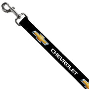 Dog Leash - Chevy Bowtie Black/Gold Logo REPEAT