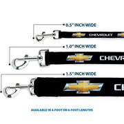 Dog Leash - Chevy Bowtie Black/Gold Logo REPEAT