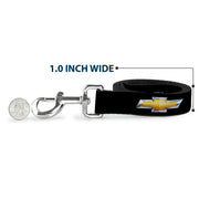 Dog Leash - Chevy Bowtie Black/Gold Logo REPEAT