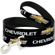 Dog Leash - Chevy Bowtie Black/Gold Logo REPEAT