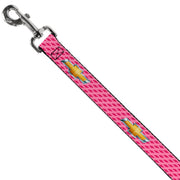 Dog Leash - Chevy Gold Bowtie w/Logo PINK