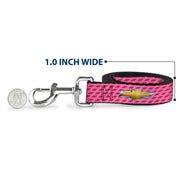 Dog Leash - Chevy Gold Bowtie w/Logo PINK
