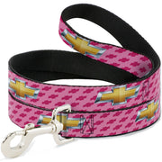 Dog Leash - Chevy Gold Bowtie w/Logo PINK