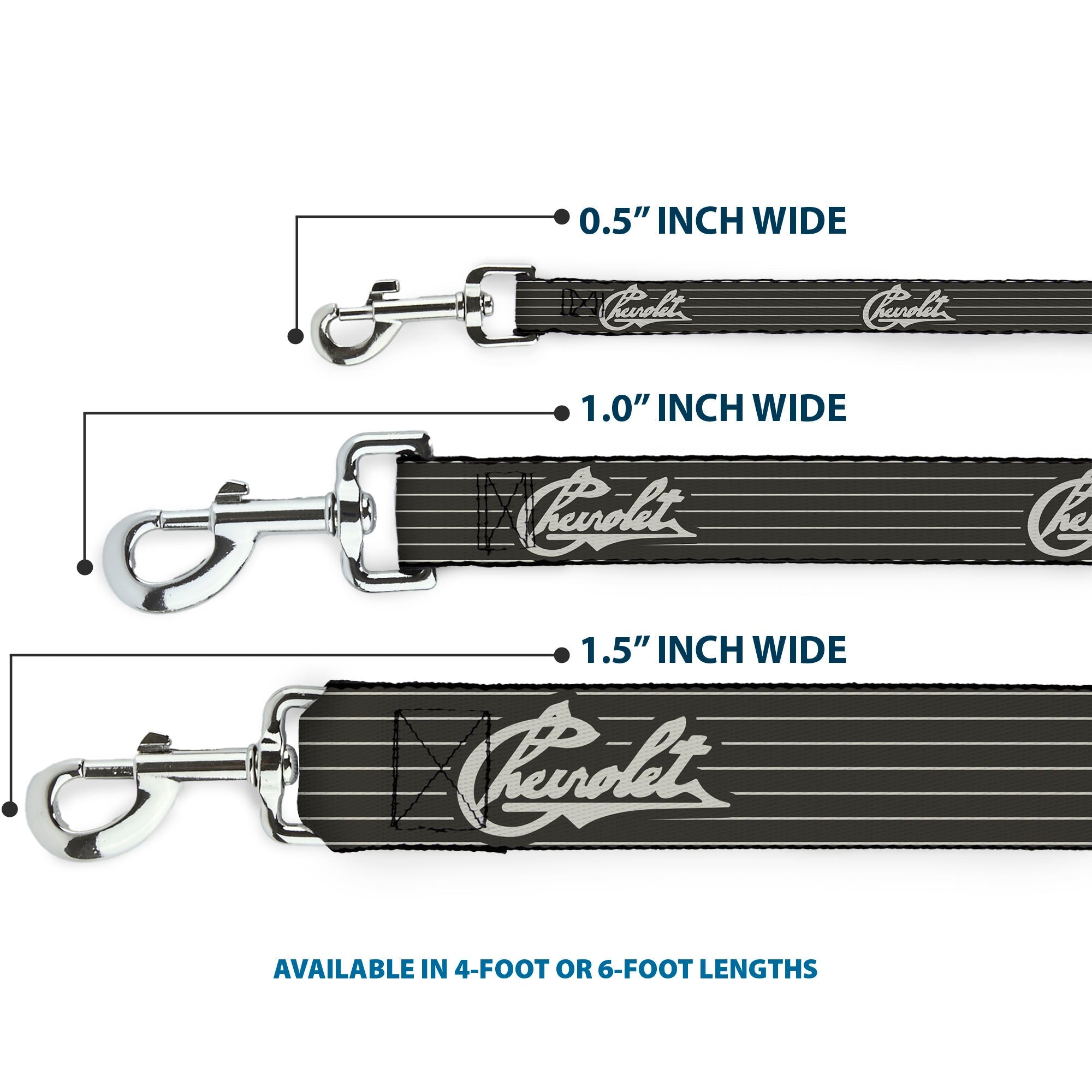 Dog Leash - CHEVROLET Heritage Script/Stripe Charcoal/Tan