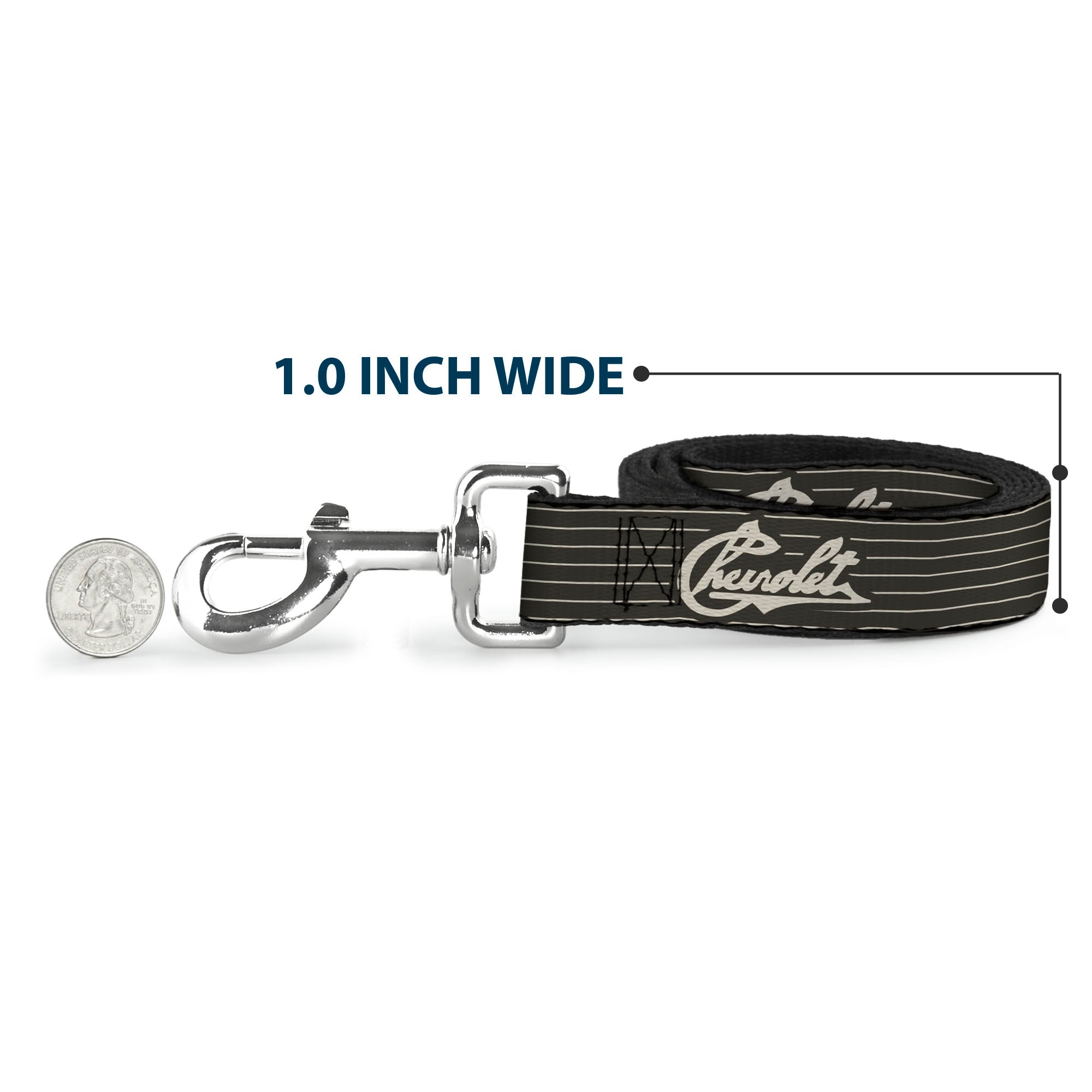 Dog Leash - CHEVROLET Heritage Script/Stripe Charcoal/Tan