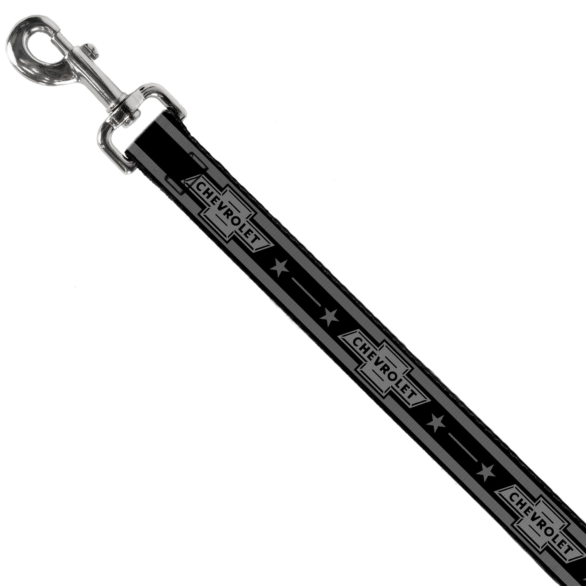 Dog Leash - Vintage CHEVROLET 1934 Bowtie Logo/Stars Stripe Black/Grays