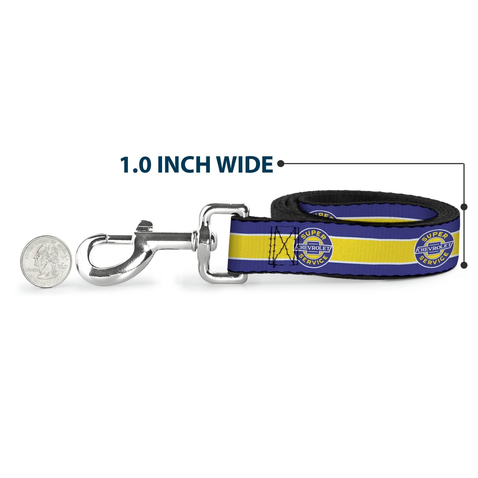 Dog Leash - CHEVROLET SUPER SERVICE Logo/Stripe Blue/White/Yellow