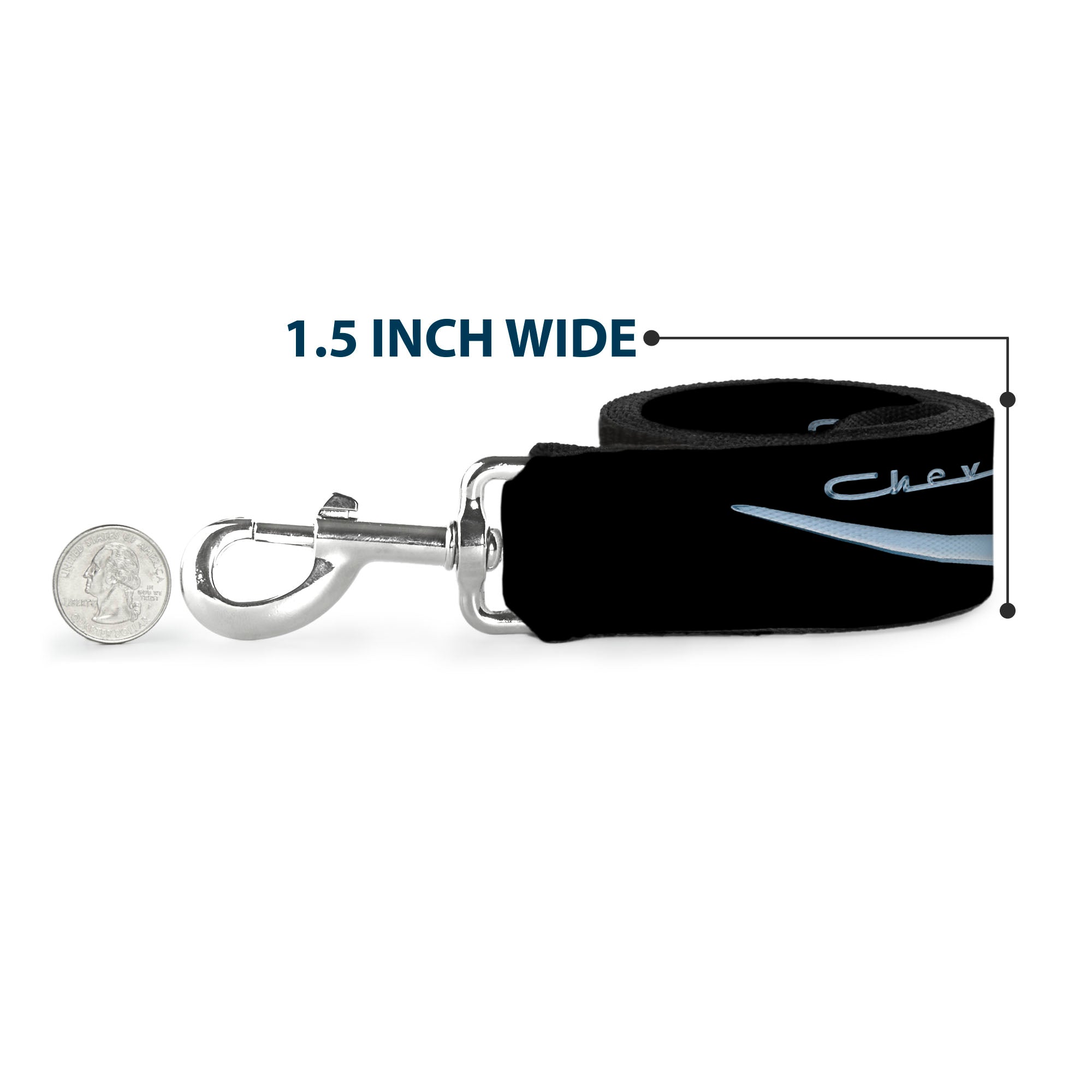 Dog Leash - 1955-57 CHEVROLET V Emblem Black/Silver