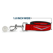 Dog Leash - 1955-57 CHEVROLET V Emblem Red/Silver