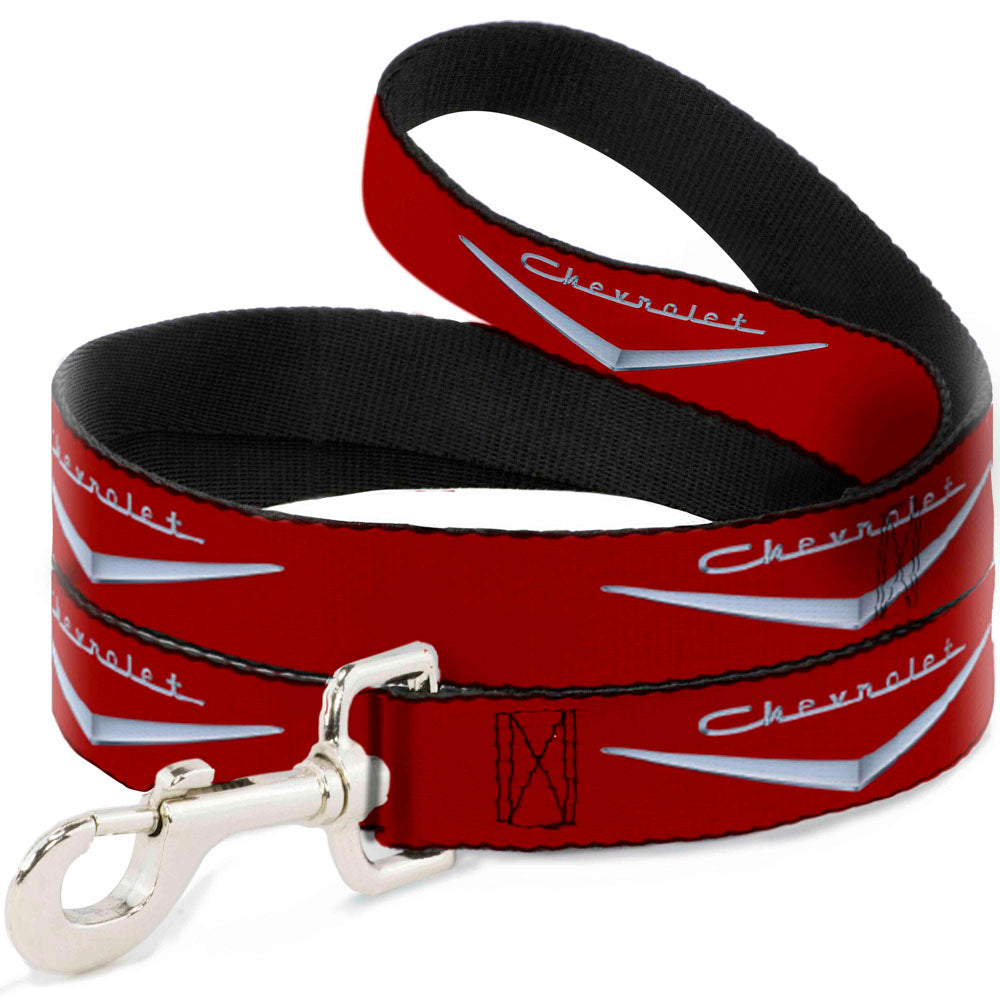 Dog Leash - 1955-57 CHEVROLET V Emblem Red/Silver