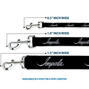 Dog Leash - IMPALA Script Emblem Black/Silver