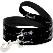 Dog Leash - IMPALA Script Emblem Black/Silver