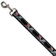 Dog Leash - 1967 Impala 396 TURBO-JET V Emblem/Stripe Black/Silver/Red/White
