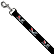 Dog Leash - 1967 Impala 396 TURBO-JET V Emblem Black/Silver/Red/White