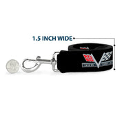 Dog Leash - 1967 Impala 396 TURBO-JET V Emblem Black/Silver/Red/White