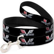 Dog Leash - 1967 Impala 396 TURBO-JET V Emblem Black/Silver/Red/White