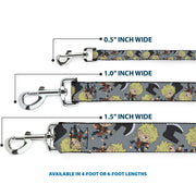 Dog Leash - Hell's Paradise Chibi Aza Chobei Axe Poses Scattered Gray