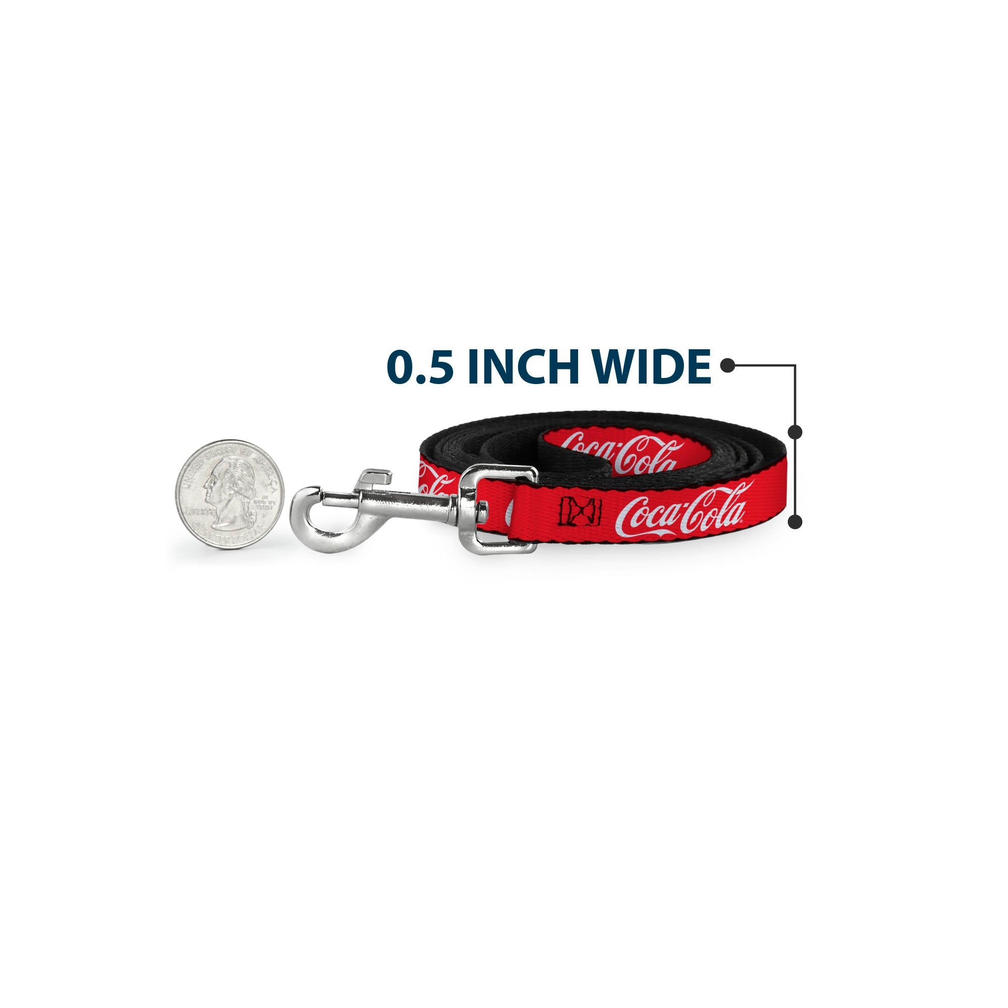Dog Leash - COCA-COLA Script Logo Red/White