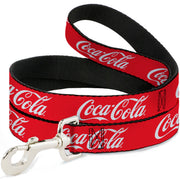 Dog Leash - COCA-COLA Script Logo Red/White