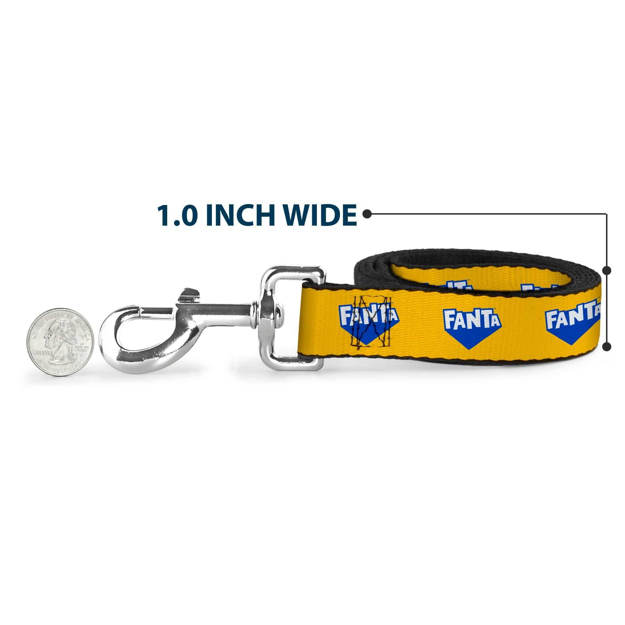 Dog Leash - FANTA Logo Pineapple Yellow/Blue/White