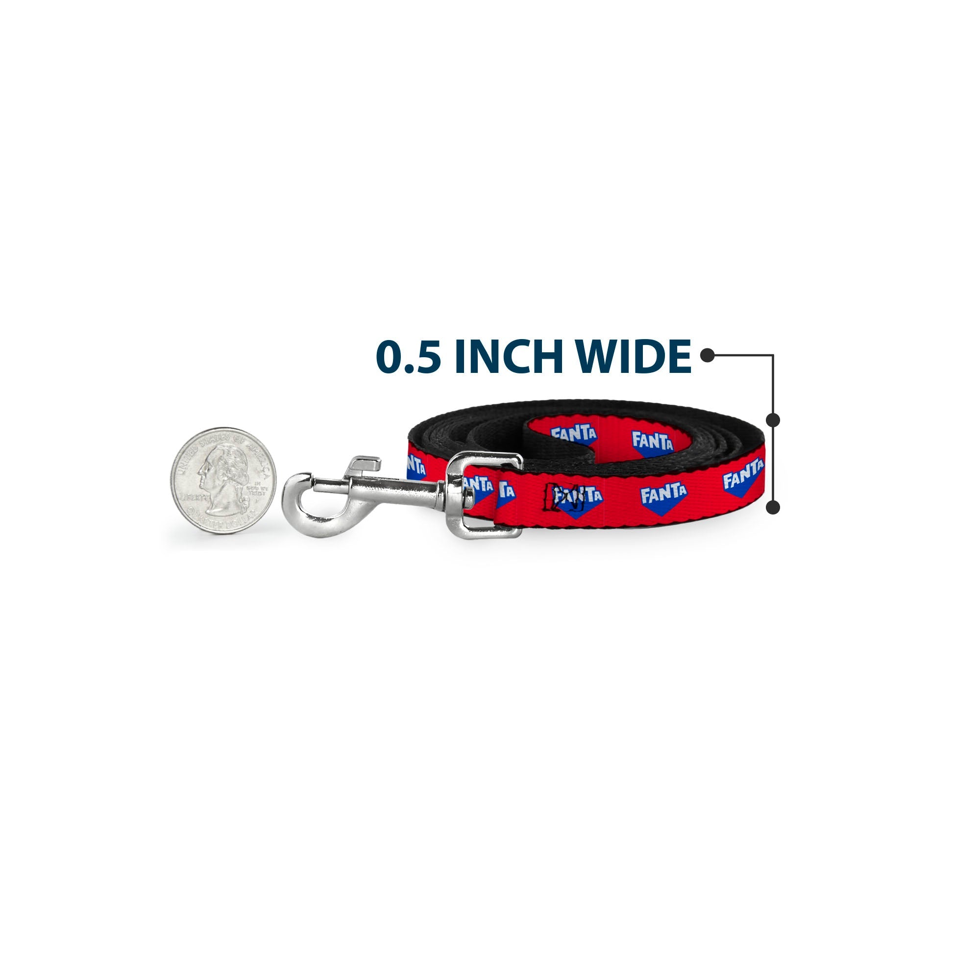 Dog Leash - FANTA Logo Strawberry Red/Blue/White