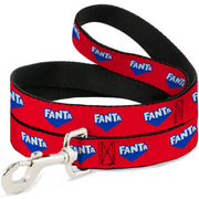 Dog Leash - FANTA Logo Strawberry Red/Blue/White