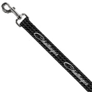 Dog Leash - CHALLENGER Repeat w/Text Black/White