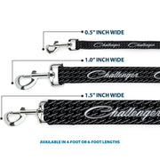 Dog Leash - CHALLENGER Repeat w/Text Black/White