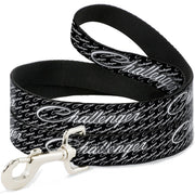 Dog Leash - CHALLENGER Repeat w/Text Black/White