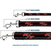 Dog Leash - Dodge Challenger R/T Emblem/Carbon Fiber Stripe Grays/Black/Red