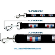 Dog Leash - CAMARO Six Badge Black/Silver/Red/White/Blue