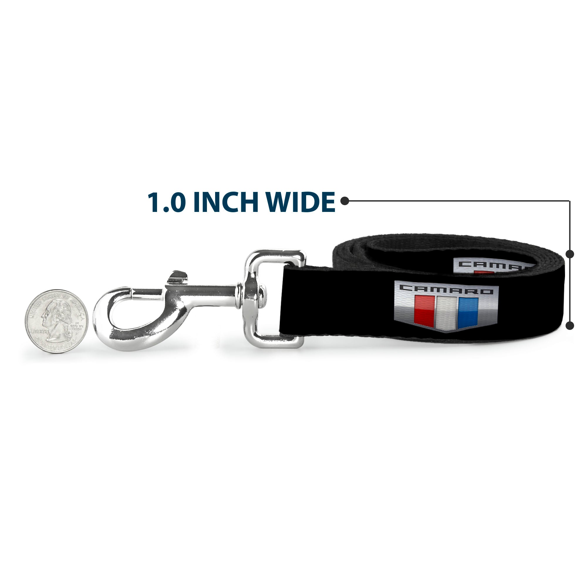 Dog Leash - CAMARO Six Badge Black/Silver/Red/White/Blue
