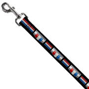 Dog Leash - CAMARO Six Badge/Stripe Black/Silver/Red/White/Blue