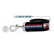 Dog Leash - CAMARO Six Badge/Stripe Black/Silver/Red/White/Blue
