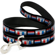 Dog Leash - CAMARO Six Badge/Stripe Black/Silver/Red/White/Blue