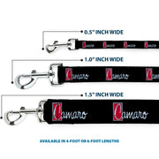 Dog Leash - 1972 CAMARO Script Emblem Black/Silver/Reds