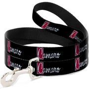 Dog Leash - 1972 CAMARO Script Emblem Black/Silver/Reds